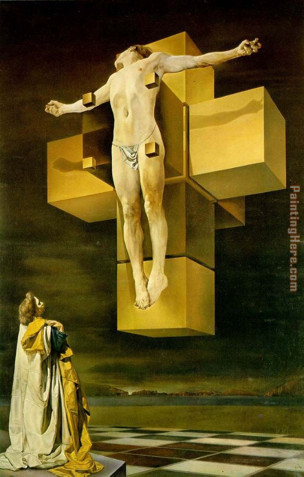 Cruxifixion (Hypercubic Body) painting - Salvador Dali Cruxifixion (Hypercubic Body) art painting